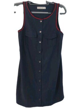 Abercrombie And Fitch Sleeveless Dress Size Small Navy Blue Button Front Y2K